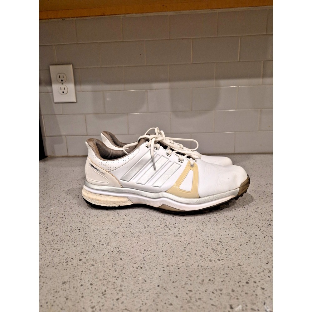 Adidas Adipower ultra Boost 2 Golf Shoe Spikes Size 10 Men White Leather - Picture 2 of 10